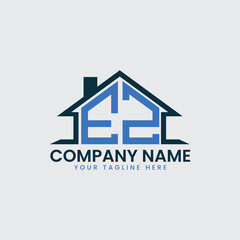 Modern Real Estate Logo with House Roof Icon and Custom Letter Monograms