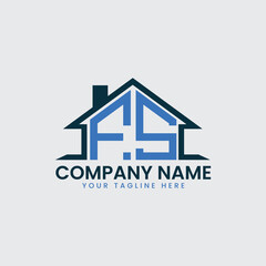 Modern Real Estate Logo with House Roof Icon and Custom Letter Monograms