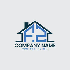 Modern Real Estate Logo with House Roof Icon and Custom Letter Monograms