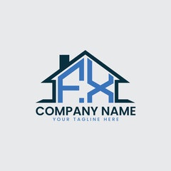 Modern Real Estate Logo with House Roof Icon and Custom Letter Monograms