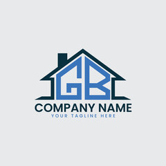 Modern Real Estate Logo with House Roof Icon and Custom Letter Monograms