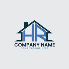 Modern Real Estate Logo with House Roof Icon and Custom Letter Monograms