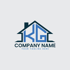 Modern Real Estate Logo with House Roof Icon and Custom Letter Monograms