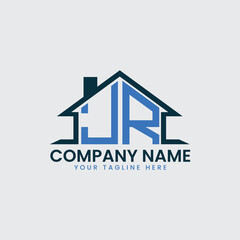 Modern Real Estate Logo with House Roof Icon and Custom Letter Monograms
