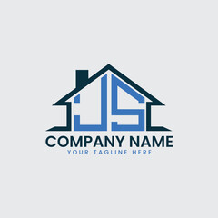 Modern Real Estate Logo with House Roof Icon and Custom Letter Monograms
