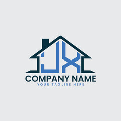 Modern Real Estate Logo with House Roof Icon and Custom Letter Monograms