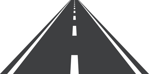 straight asphalt road going to the distance on transparent background © jackreznor