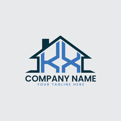 Modern Real Estate Logo with House Roof Icon and Custom Letter Monograms