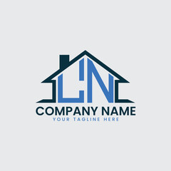 Modern Real Estate Logo with House Roof Icon and Custom Letter Monograms