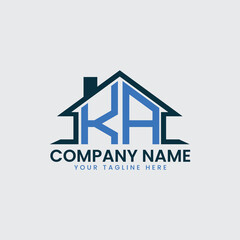 Modern Real Estate Logo with House Roof Icon and Custom Letter Monograms