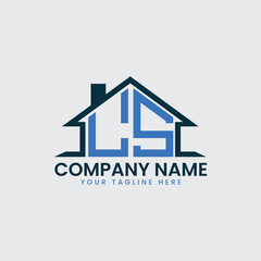 Modern Real Estate Logo with House Roof Icon and Custom Letter Monograms