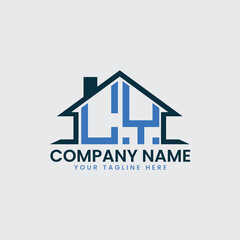 Modern Real Estate Logo with House Roof Icon and Custom Letter Monograms