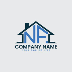 Modern Real Estate Logo with House Roof Icon and Custom Letter Monograms