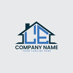 Modern Real Estate Logo with House Roof Icon and Custom Letter Monograms