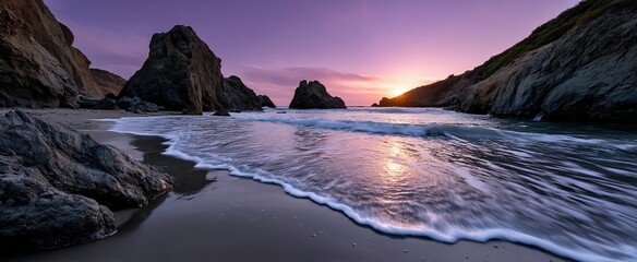 Serene coastal sunset