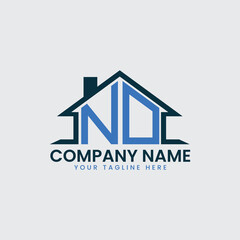Modern Real Estate Logo with House Roof Icon and Custom Letter Monograms