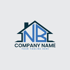 Modern Real Estate Logo with House Roof Icon and Custom Letter Monograms