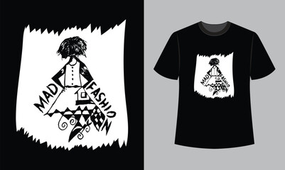 mad fashion text vector illustration t shirt design. t shirt design concept