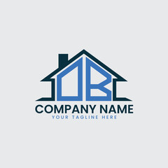 Modern Real Estate Logo with House Roof Icon and Custom Letter Monograms