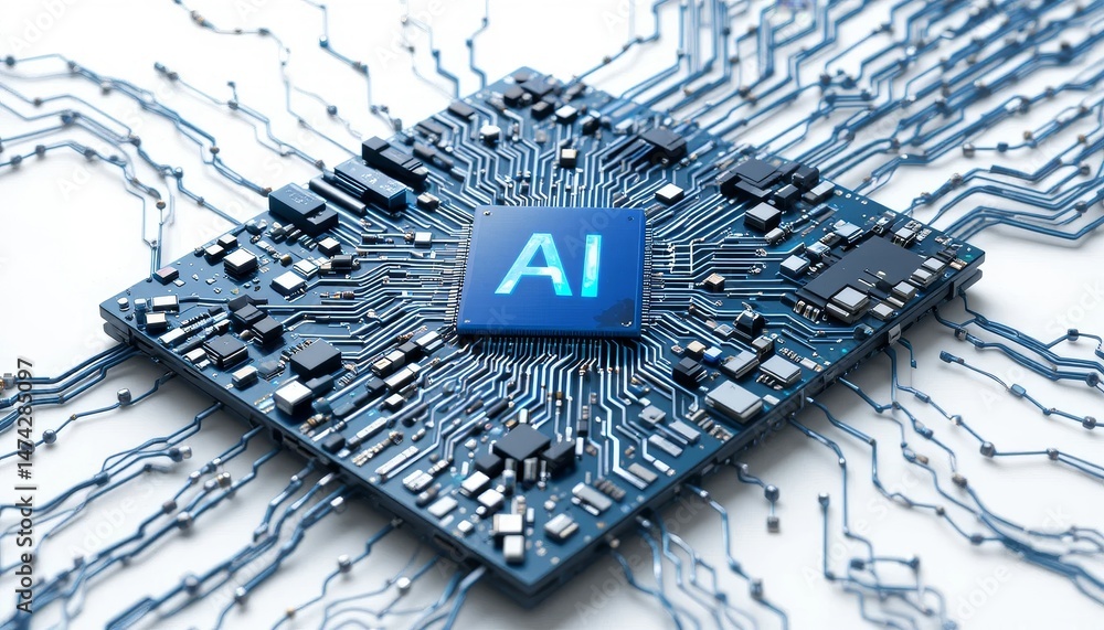 Poster revolutionary advances in artificial intelligence technology exploring microchip innovations modern 