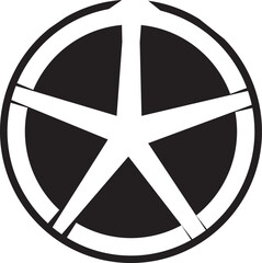 Black and White Pentacle Symbol