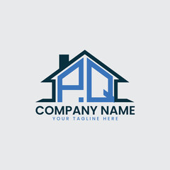 Modern Real Estate Logo with House Roof Icon and Custom Letter Monograms