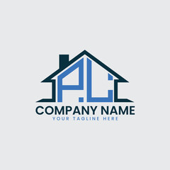 Modern Real Estate Logo with House Roof Icon and Custom Letter Monograms