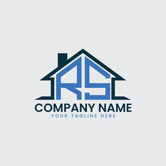 Modern Real Estate Logo with House Roof Icon and Custom Letter Monograms