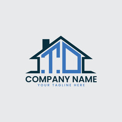 Fototapeta premium Modern Real Estate Logo with House Roof Icon and Custom Letter Monograms