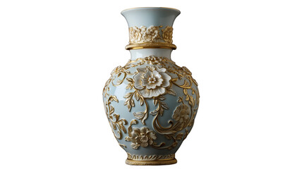 Luxurious Pastel Ceramic Vase with Exquisite Details.