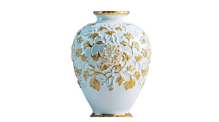 Luxurious Pastel Ceramic Vase with Exquisite Details.