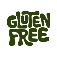 Bold, green text displays the words GLUTEN FREE in a playful, stylized font.