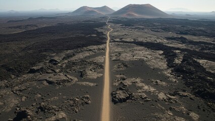 Road to volcanic craters in the Danakil Depression