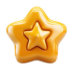 Golden star reward icon shiny star graphic design vector illustration on transparent background