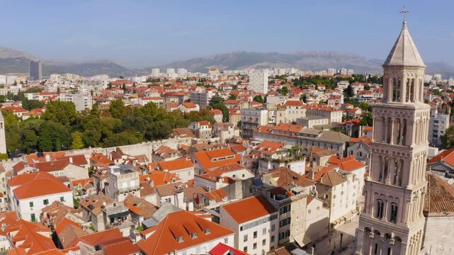 Drone flight over Split - city of Croatia