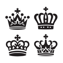 Classic Crown Silhouettes for Royal Design
