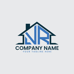 Modern Real Estate Logo with House Roof Icon and Custom Letter Monograms