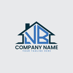 Modern Real Estate Logo with House Roof Icon and Custom Letter Monograms