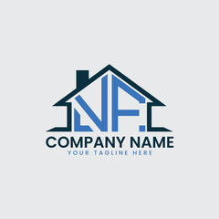 Modern Real Estate Logo with House Roof Icon and Custom Letter Monograms