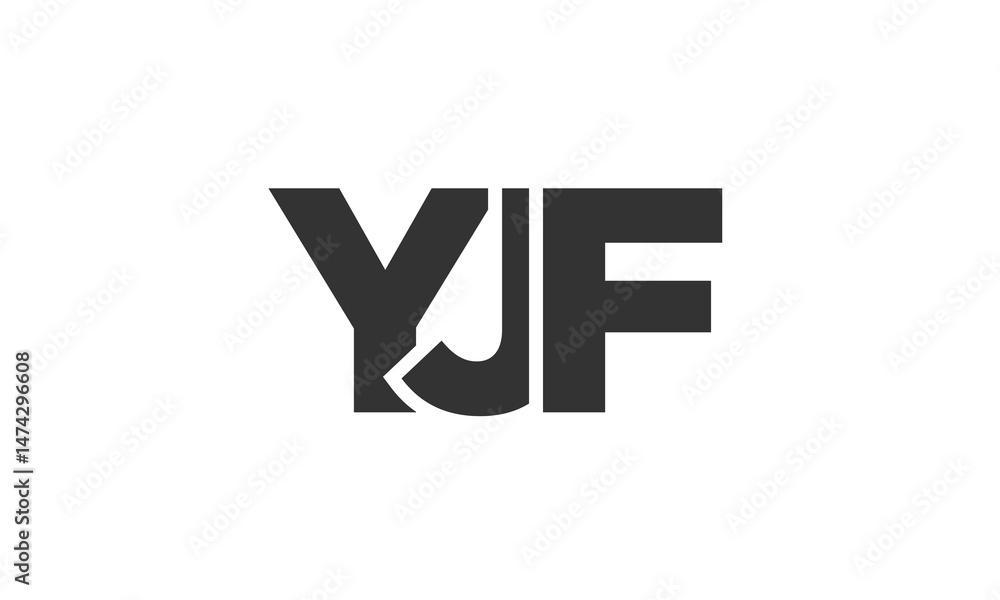 Poster yjf logo design template with strong and modern bold text. initial based vector logotype featuring s
