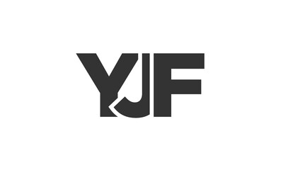 YJF logo design template with strong and modern bold text. Initial based vector logotype featuring simple and minimal typography. Trendy company identity.