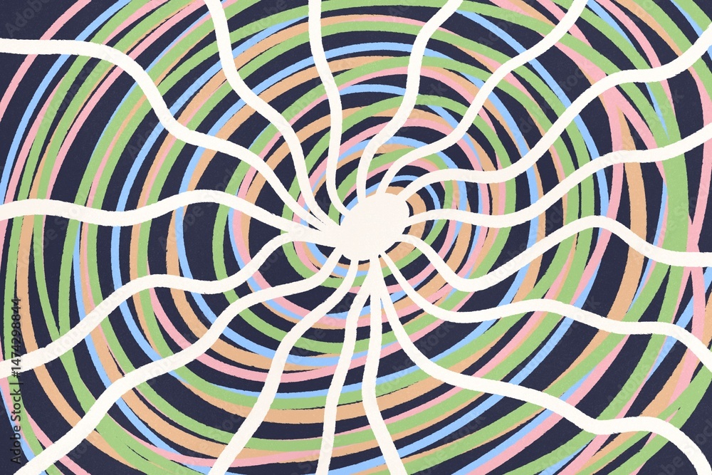Poster colorful spiral pattern creating abstract visual energy