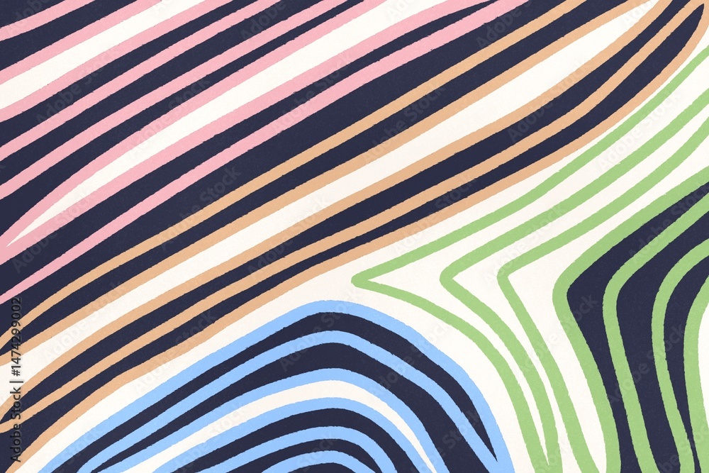 Poster colorful abstract lines create a vibrant design on canvas