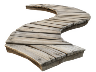 Rustic wooden pathway element design isolated on transparent background