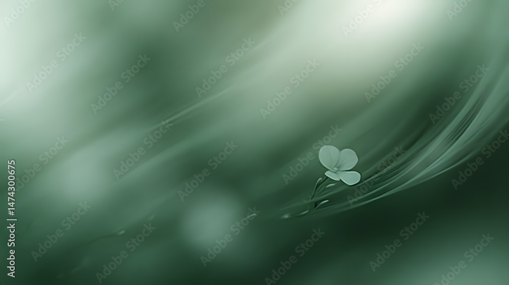 Poster a blurry abstract close up image showcasing shades of green and white creating a soft and dreamy atm