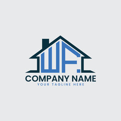 Modern Real Estate Logo with House Roof Icon and Custom Letter Monograms