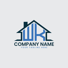 Modern Real Estate Logo with House Roof Icon and Custom Letter Monograms