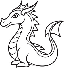 Obraz premium dragon outline vector illustraion