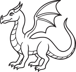 Fototapeta premium dragon outline vector illustraion