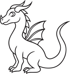 Obraz premium dragon outline vector illustraion